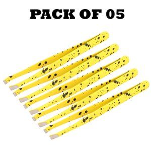 Forgica Professional Stainless Steel Paper Coated Tweezers Pack of 05